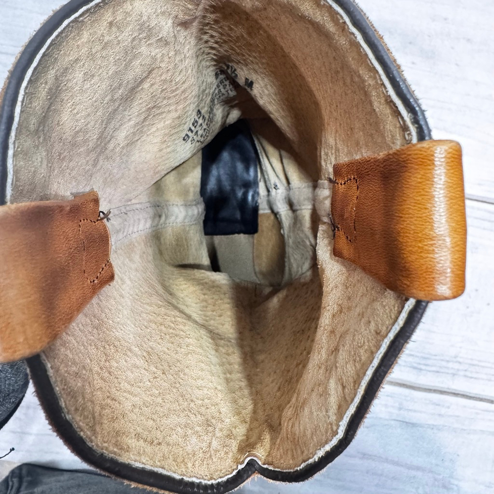 Tan Camel Abilene Western Boots Genuine Leather Silver Concho Strap Cowgirl 7.5M - Picture 9 of 10